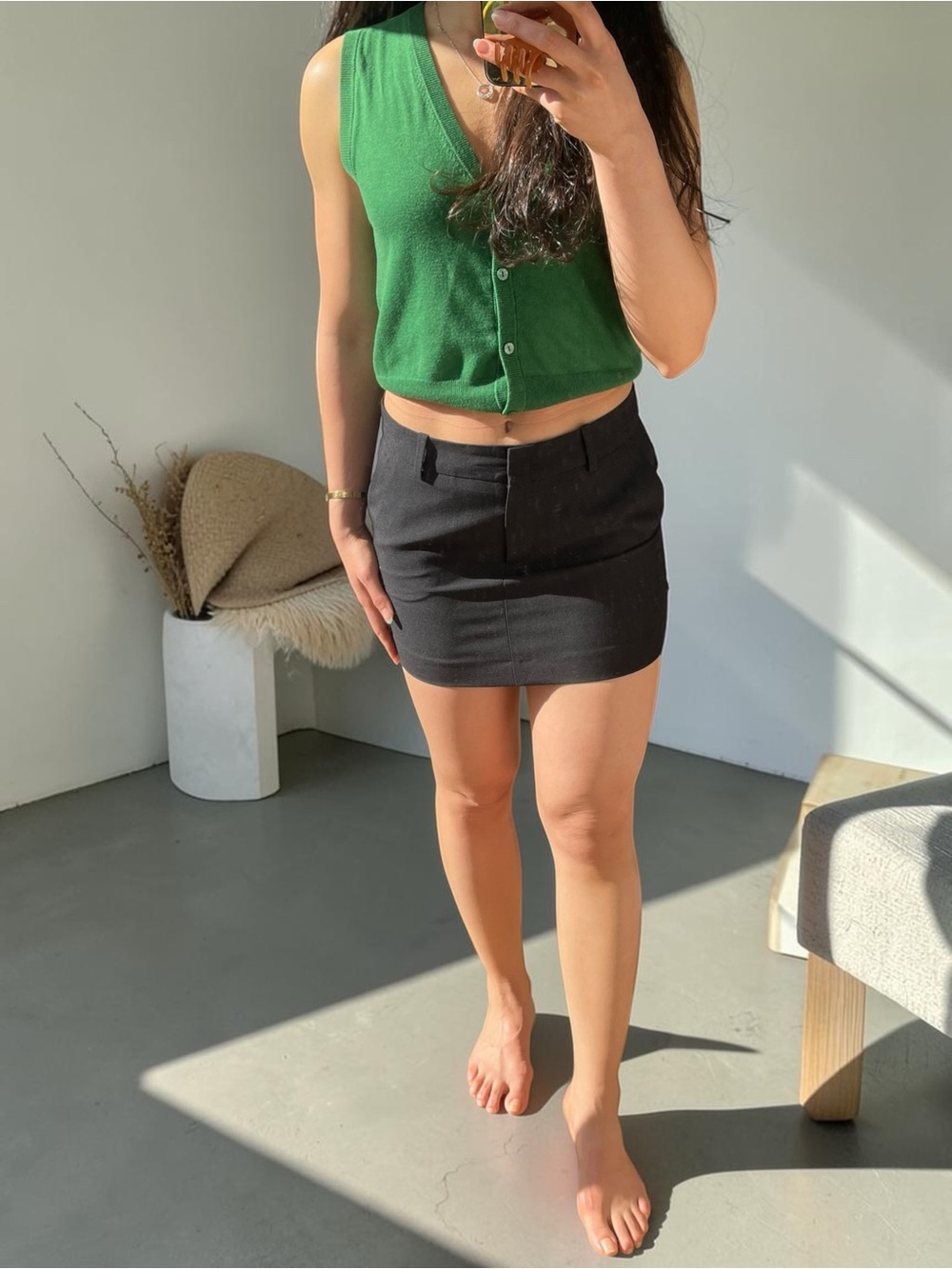 Mango Black Mini Skirt